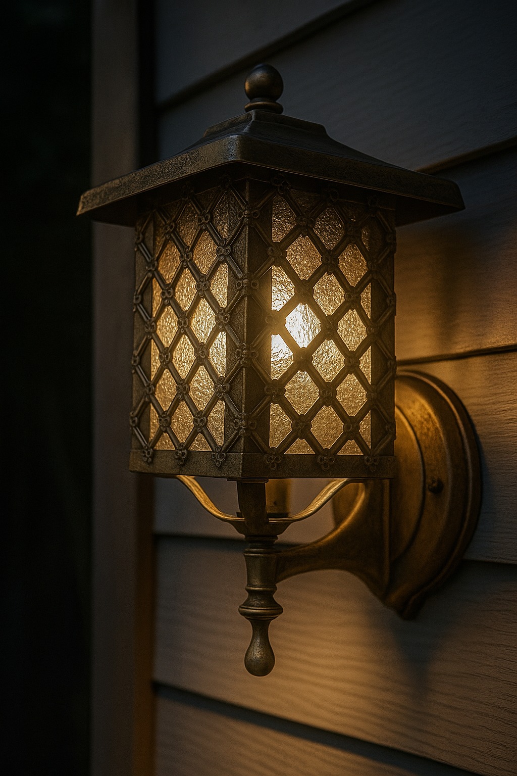 კედლის ლამპიონი  10-15 CH (ოქროსფერი) 16,5სმX16.5სმX20სმ